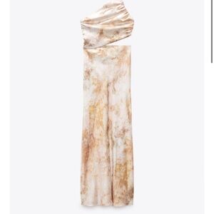 NWT Zara CUT OUT SATIN EFFECT PRINTED DRESS